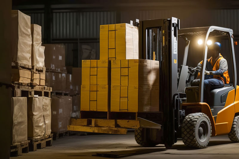 Carretillero en almacén